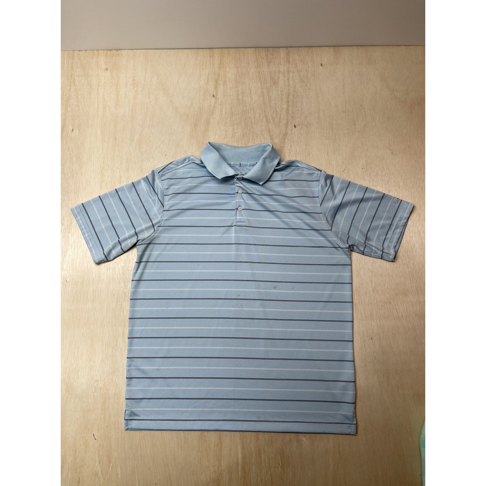 Walter Hagen Stretch Golf Polo Shirt Men's Size Large Blue Striped‎ Shirt